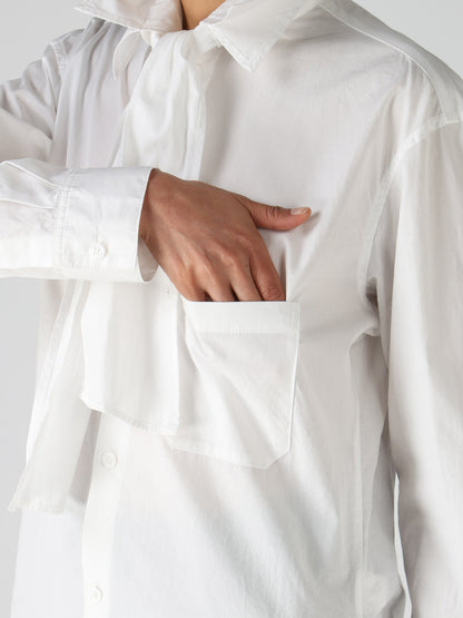 100/2 COTTON BROAD BOW COLLAR SHIRT