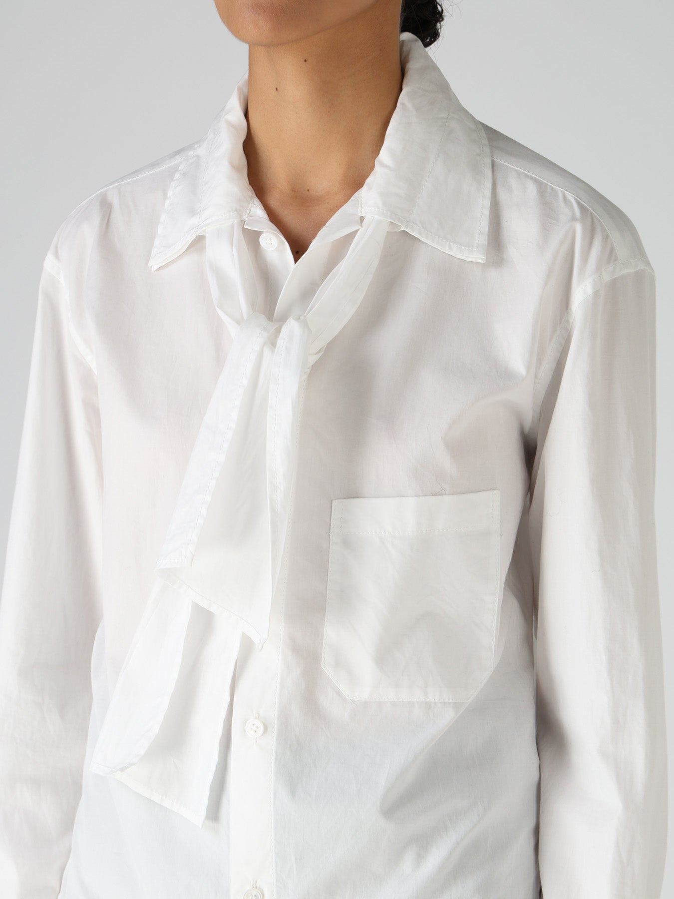 100/2 COTTON BROAD BOW COLLAR SHIRT