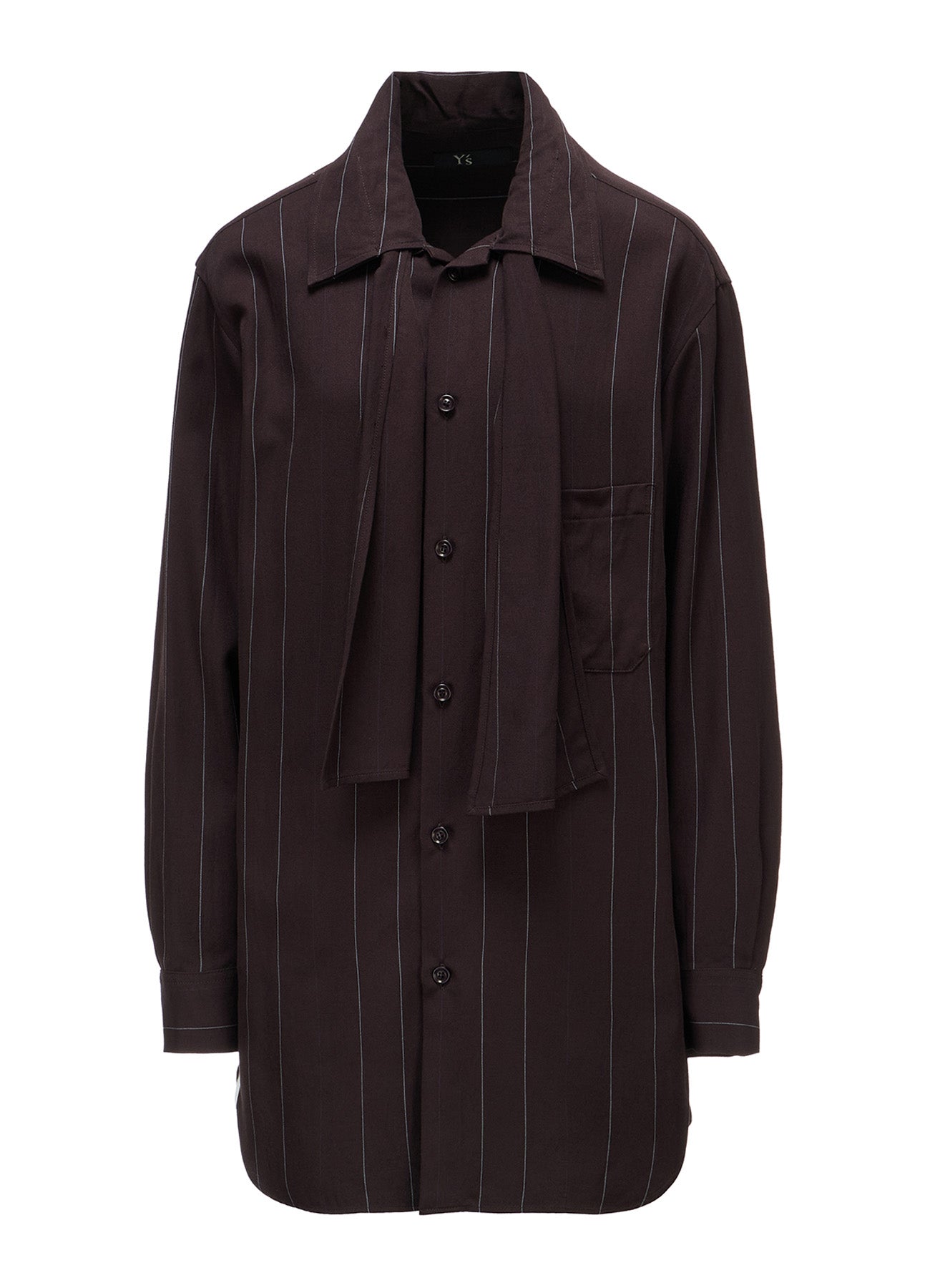 PINSTRIPE BOW-NECK SHIRT