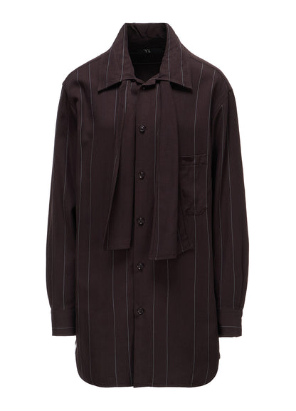 PINSTRIPE BOW-NECK SHIRT