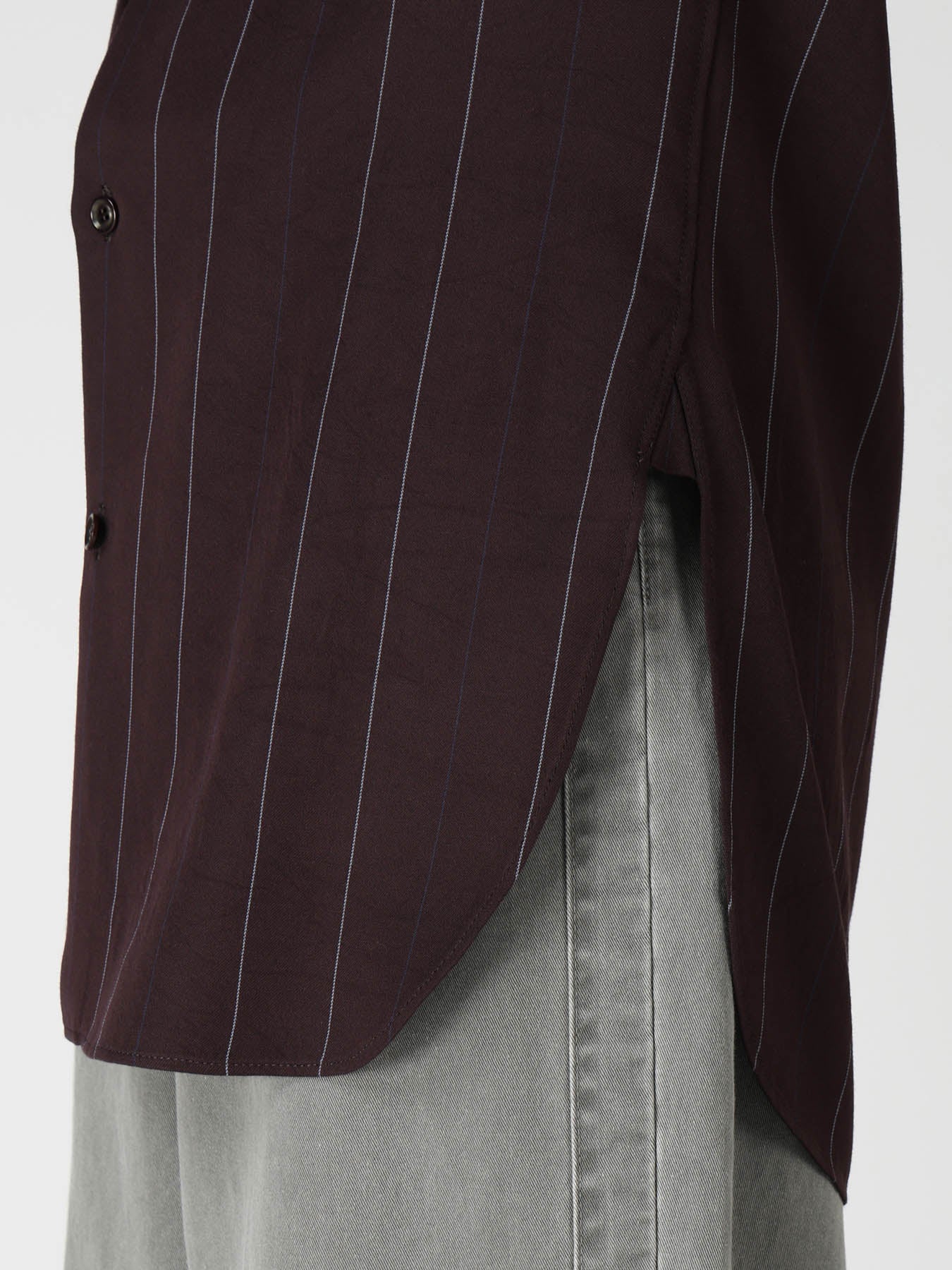 PINSTRIPE BOW-NECK SHIRT