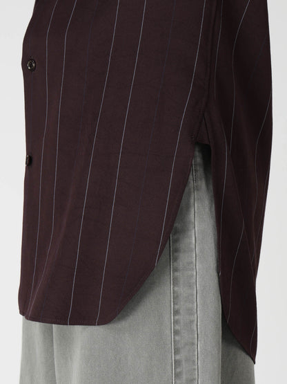 PINSTRIPE BOW-NECK SHIRT