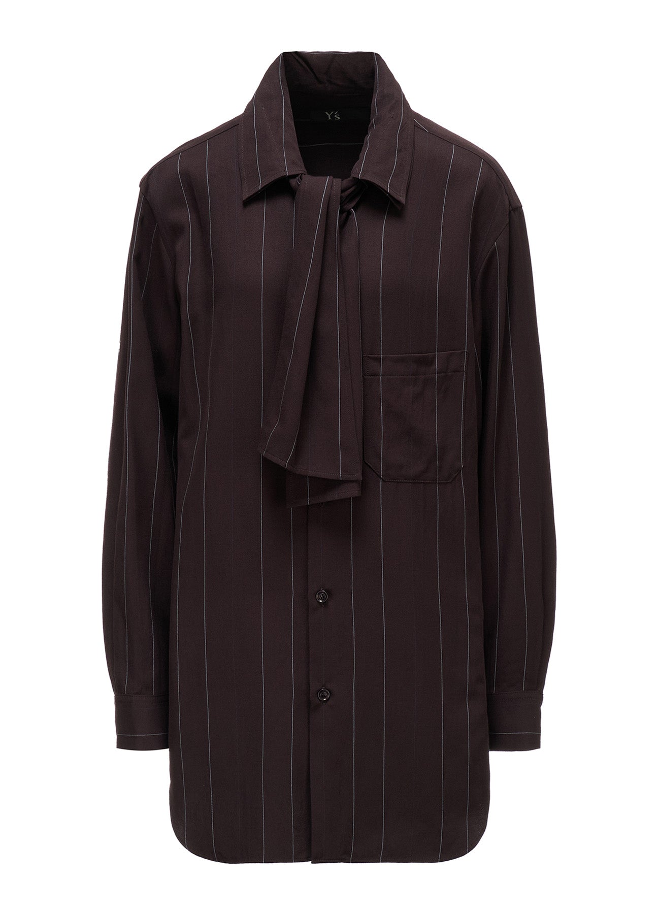 PINSTRIPE BOW-NECK SHIRT