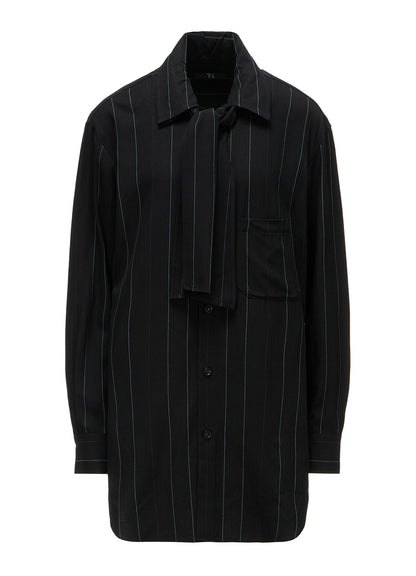 PINSTRIPE BOW-NECK SHIRT