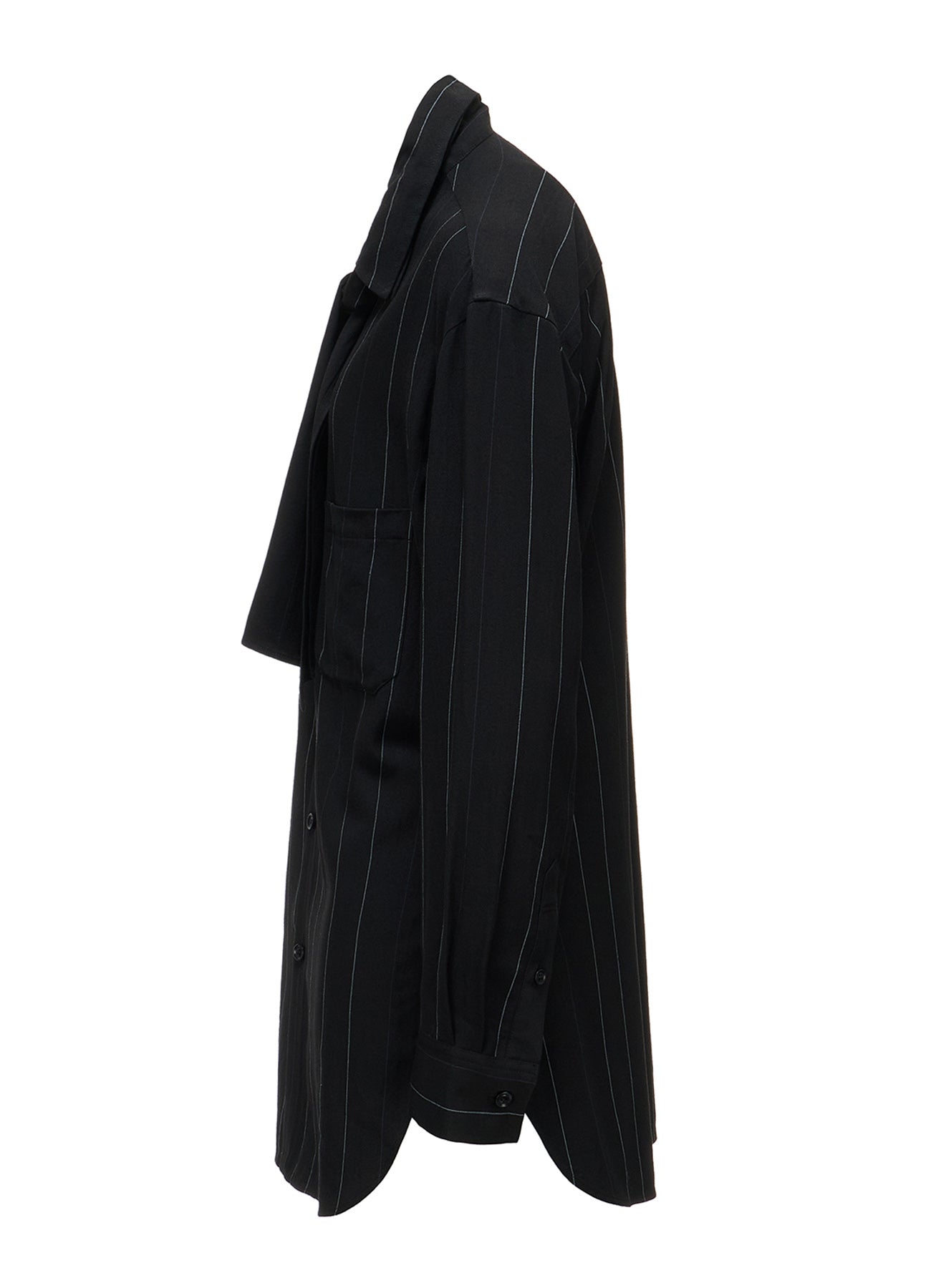 PINSTRIPE BOW-NECK SHIRT