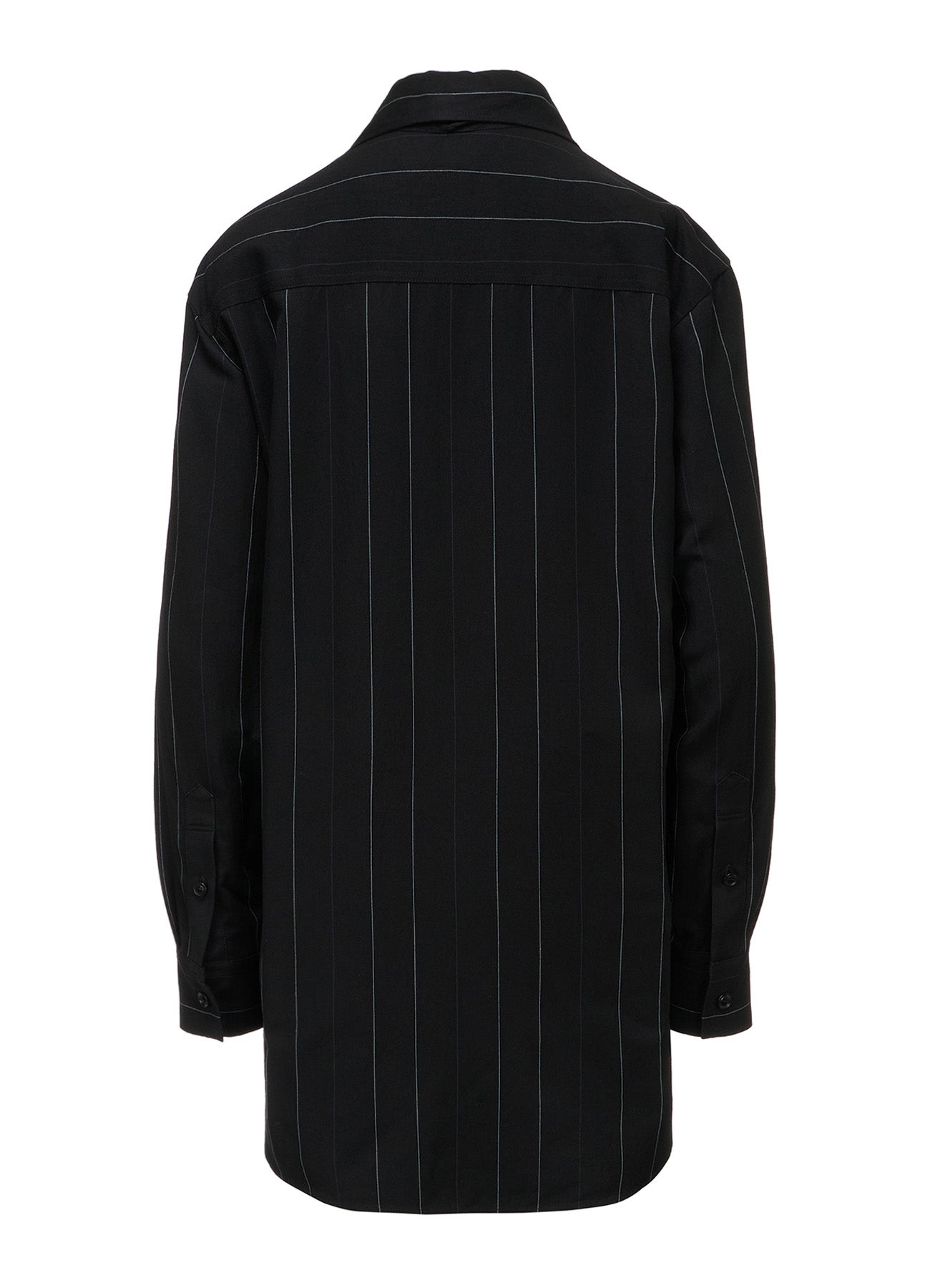 PINSTRIPE BOW-NECK SHIRT