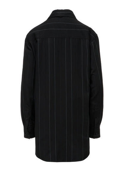 PINSTRIPE BOW-NECK SHIRT