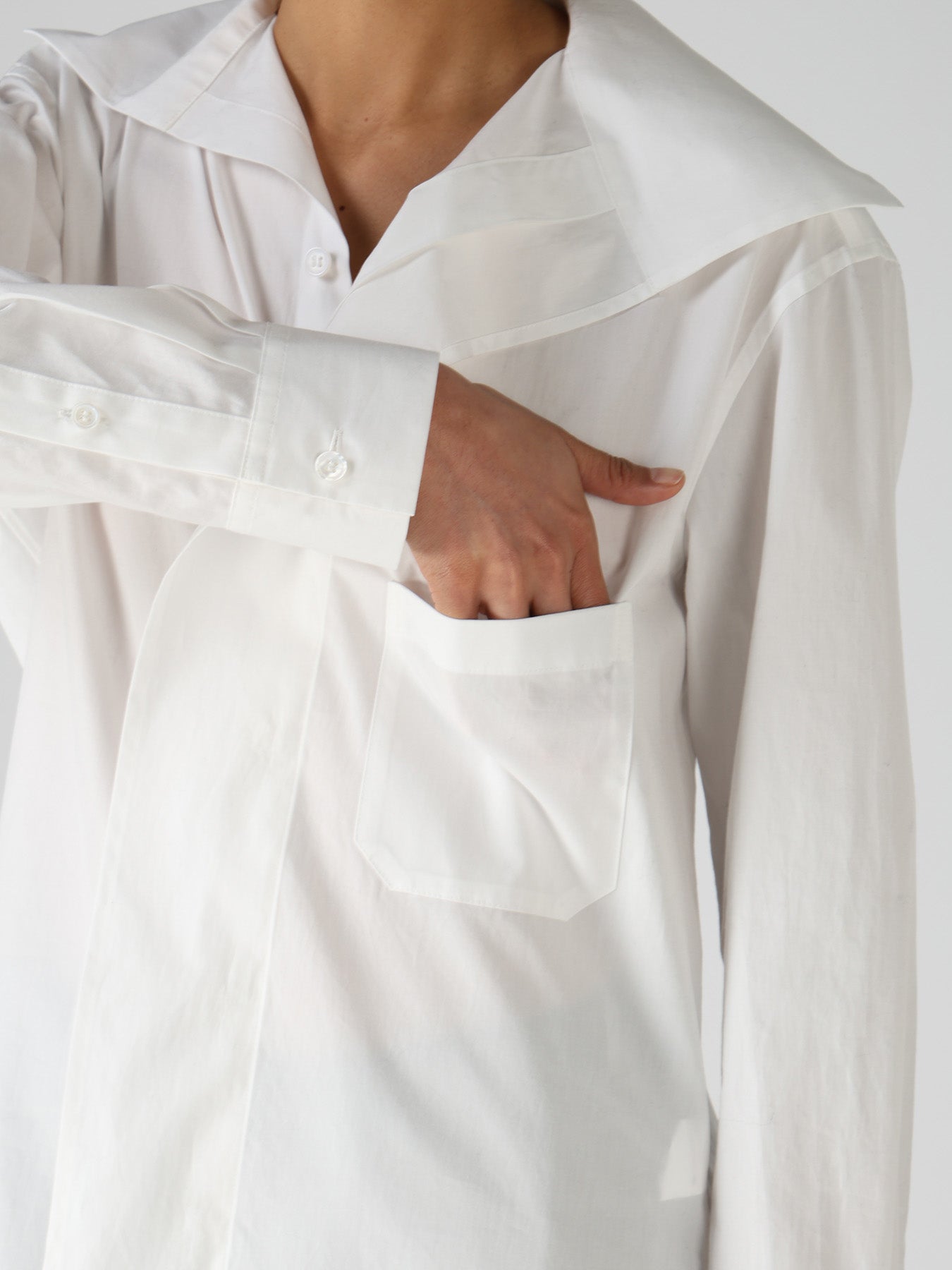 100/2 COTTON BROAD SAILOR COLLAR SHIRT