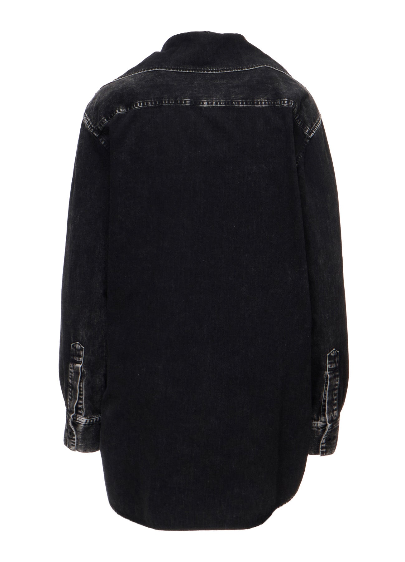 6OZ DENIM CHEMICAL WASH SAILOR COLLAR SHIRT