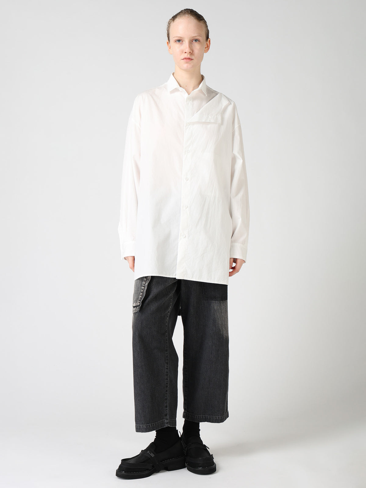 100/2 COTTON BROAD DOUBLE-LAYER BLOUSE
