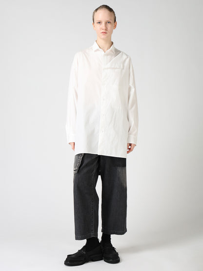 100/2 COTTON BROAD DOUBLE-LAYER BLOUSE