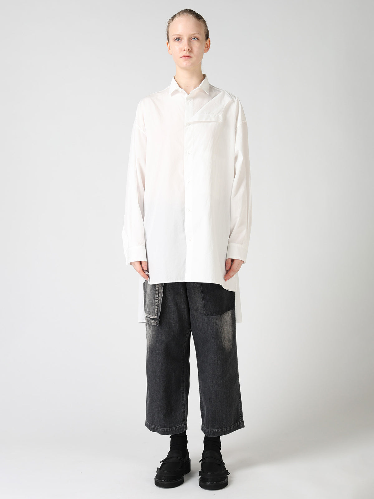 100/2 COTTON BROAD DOUBLE-LAYER BLOUSE