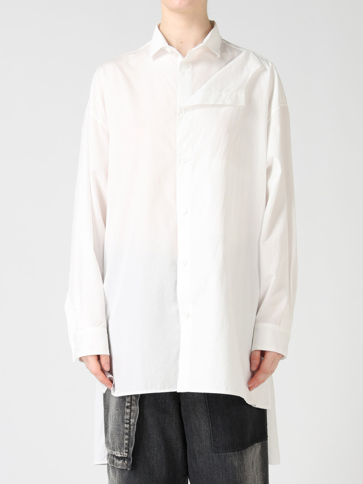 100/2 COTTON BROAD DOUBLE-LAYER BLOUSE