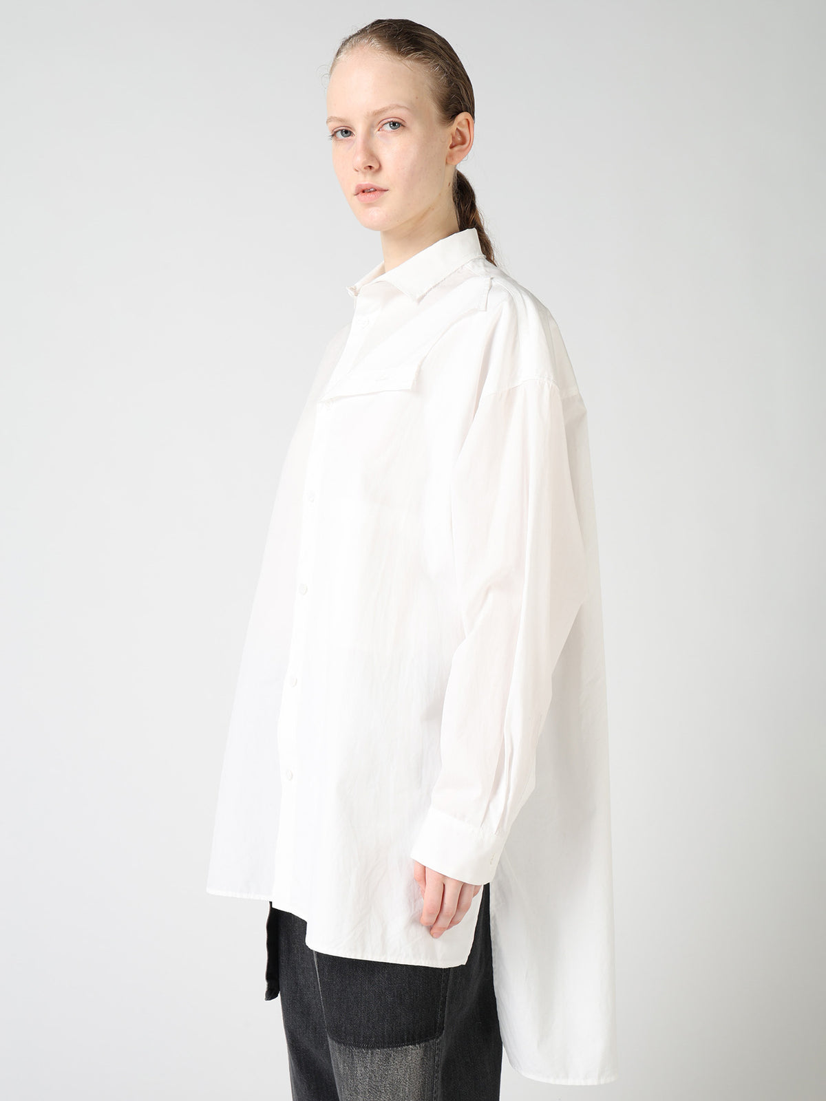 100/2 COTTON BROAD DOUBLE-LAYER BLOUSE