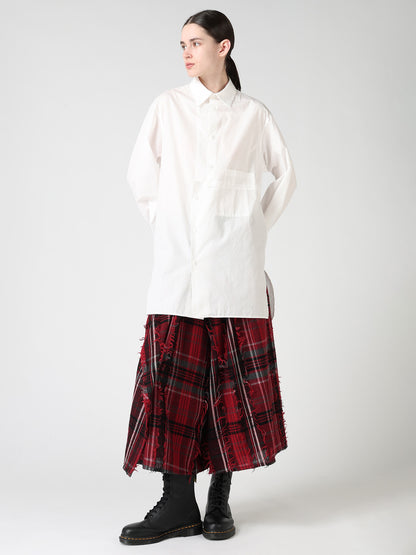 100/2 COTTON BROAD SHIFTED PANEL BLOUSE