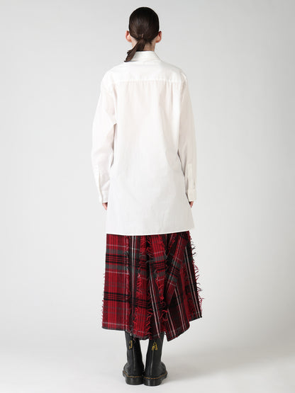 100/2 COTTON BROAD SHIFTED PANEL BLOUSE