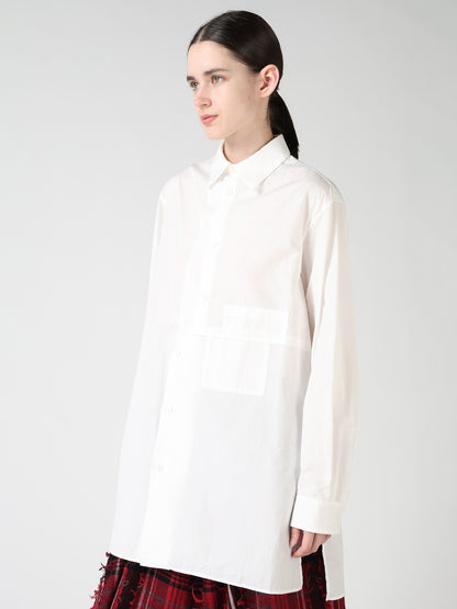 100/2 COTTON BROAD SHIFTED PANEL BLOUSE