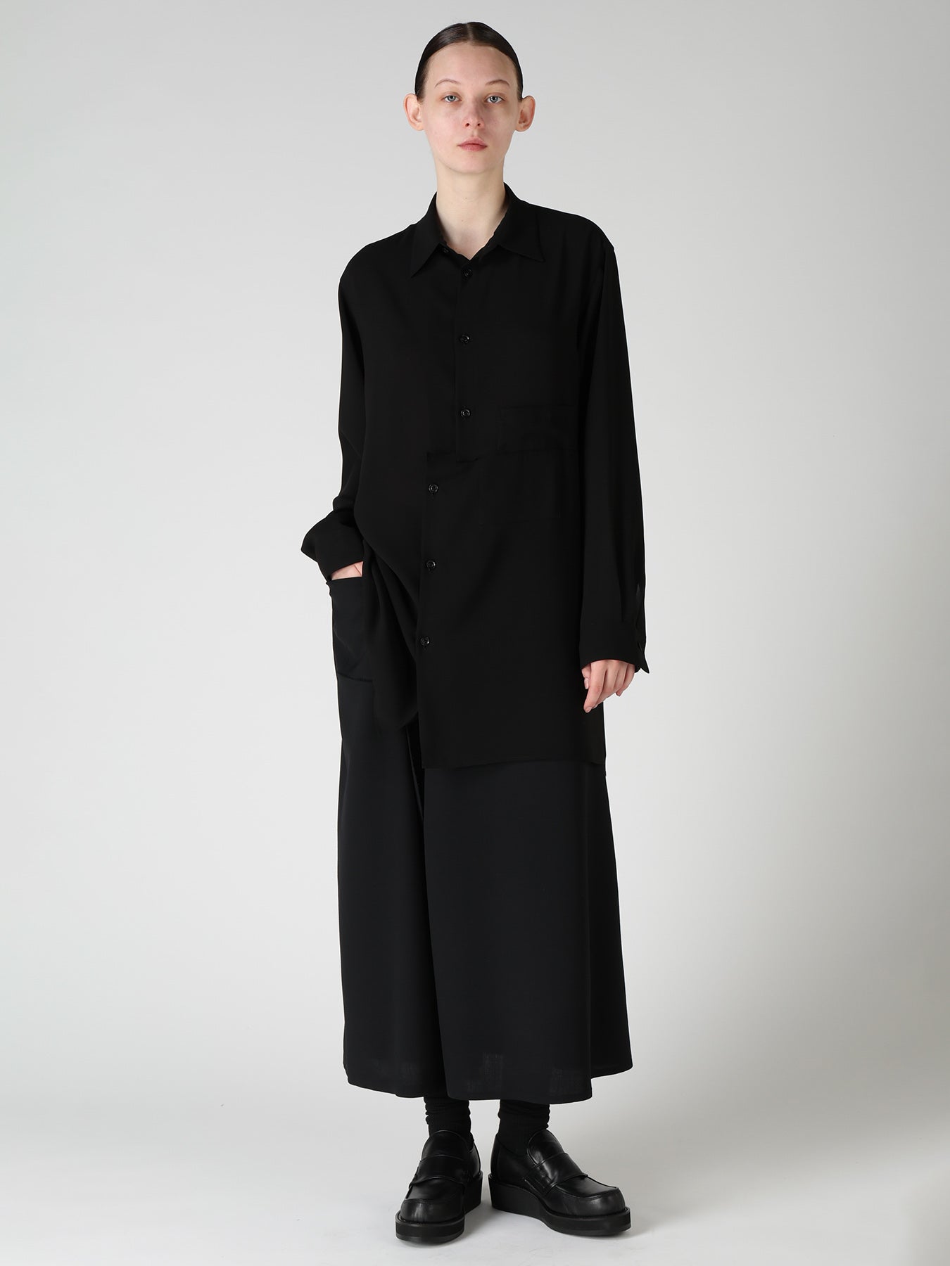 TA/PE GEORGETTE SHIFTED PANEL BLOUSE