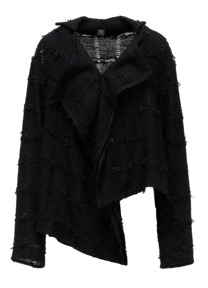 PLAID TWEED DRAPE BLOUSE