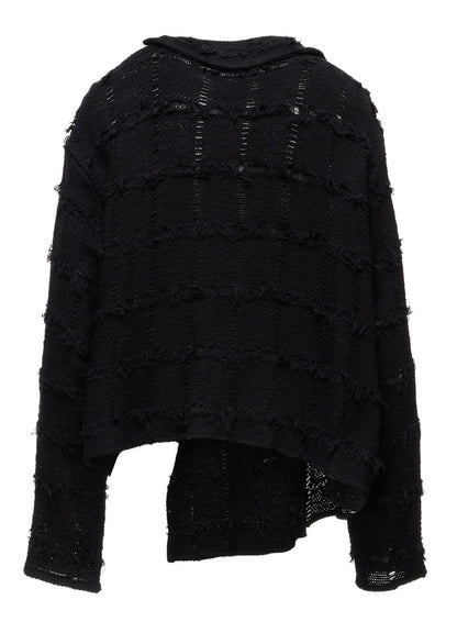 PLAID TWEED DRAPE BLOUSE