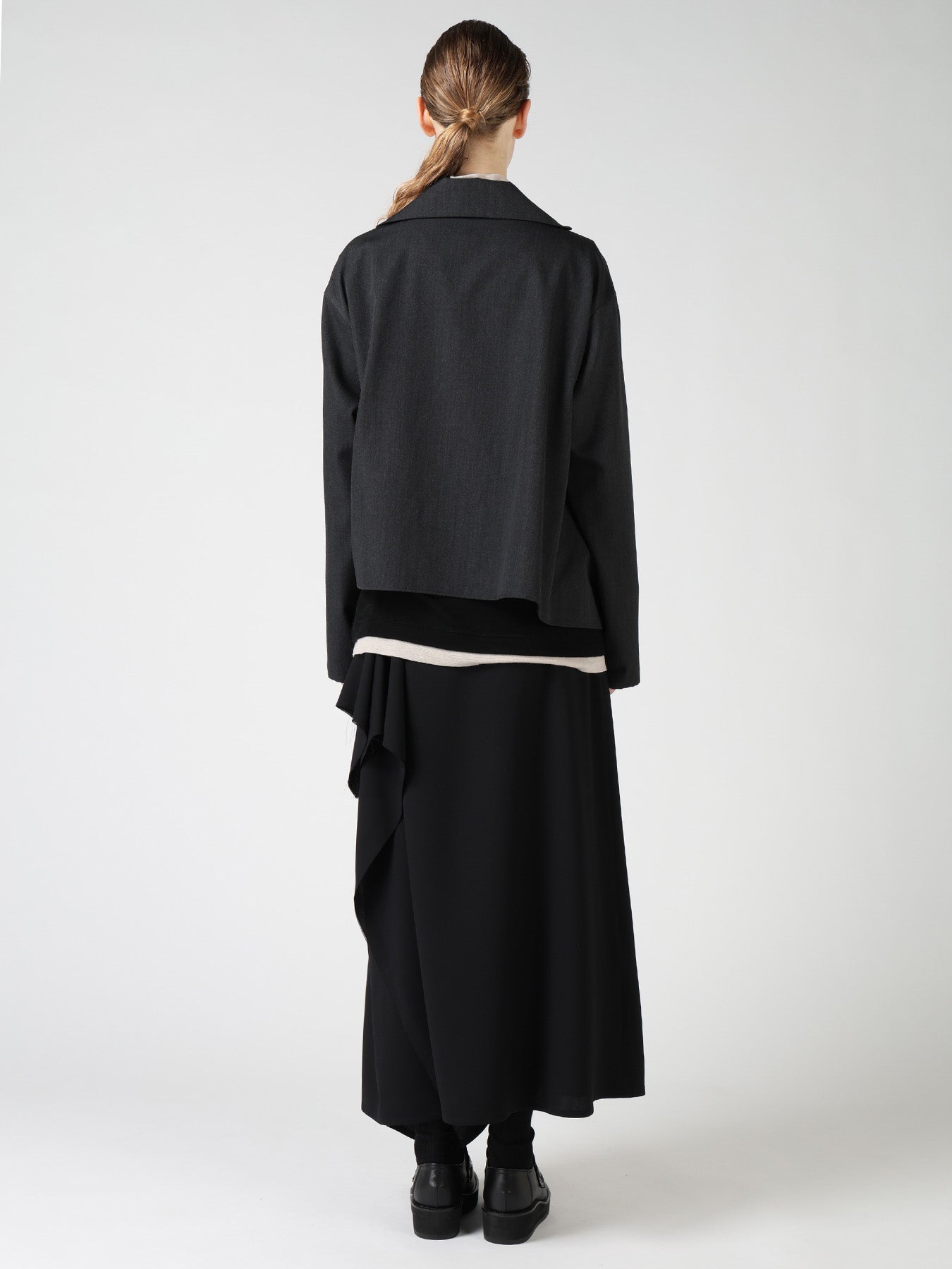 WOOL GABARDINE DRAPE BLOUSE – THE SHOP YOHJI YAMAMOTO