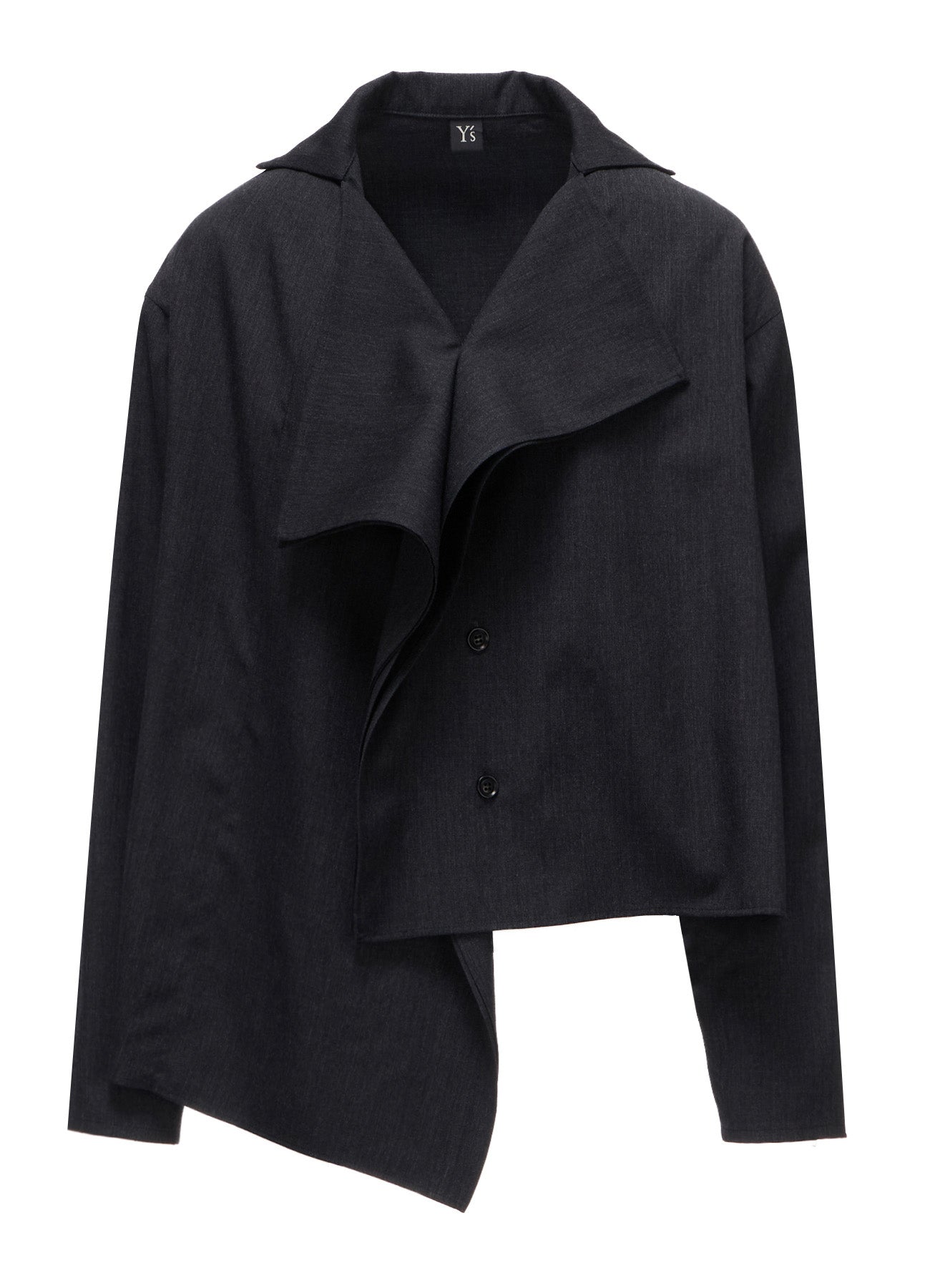 WOOL GABARDINE DRAPE BLOUSE – THE SHOP YOHJI YAMAMOTO