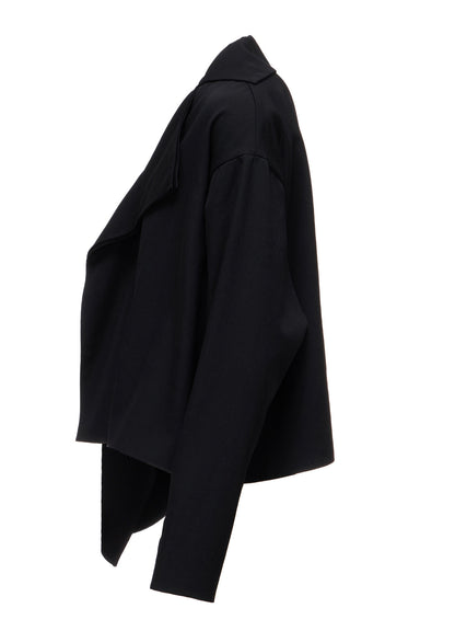 WOOL GABARDINE DRAPE BLOUSE