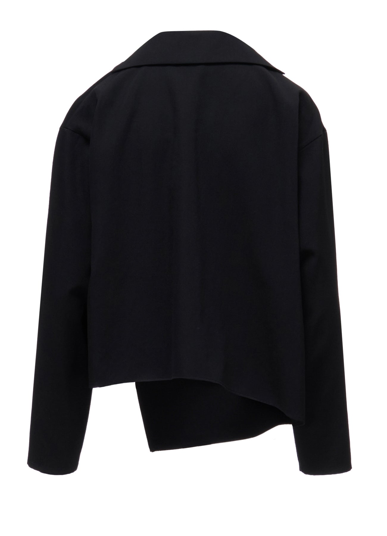 WOOL GABARDINE DRAPE BLOUSE
