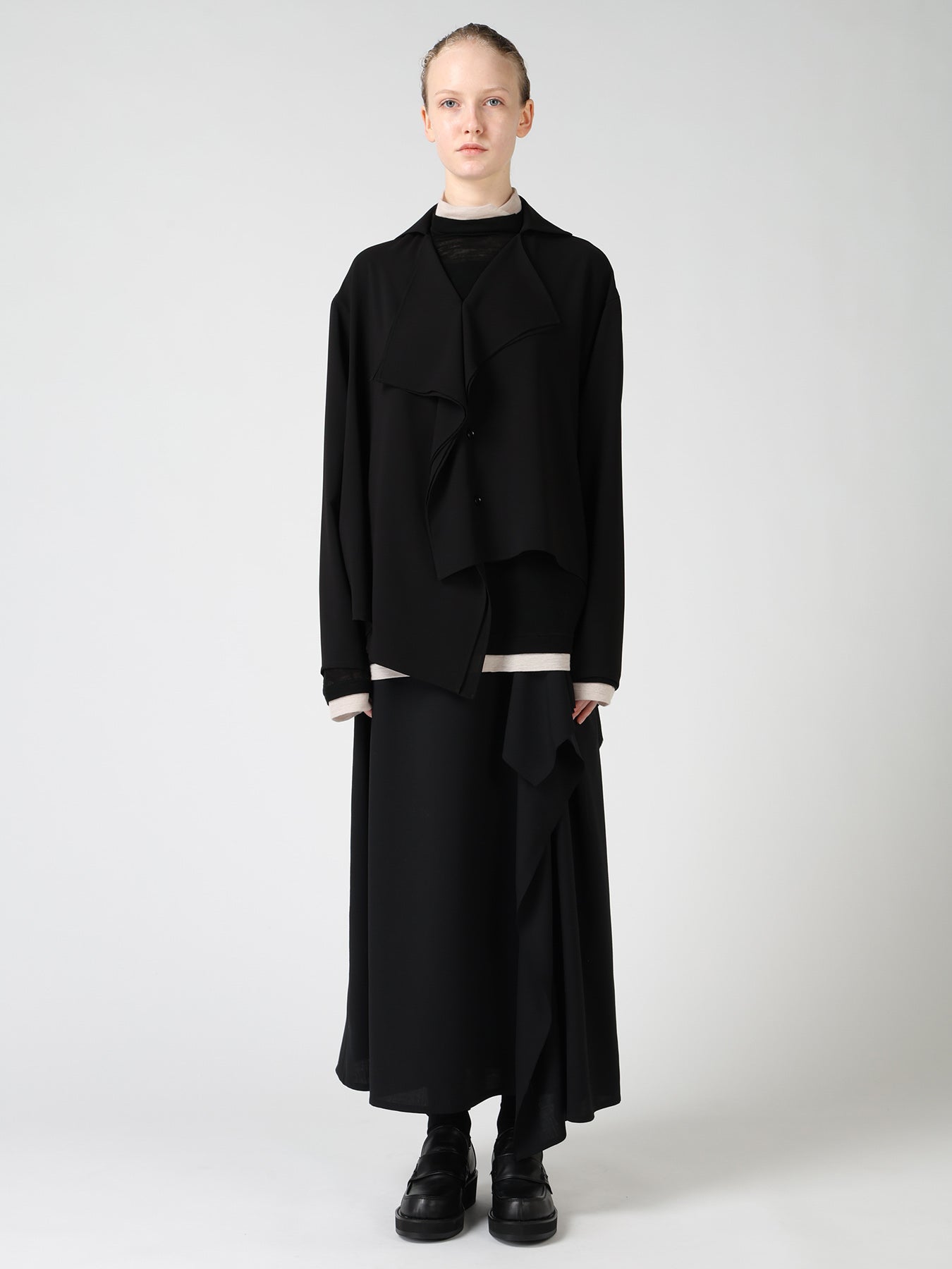 TA/PE GEORGETTE DRAPE BLOUSE