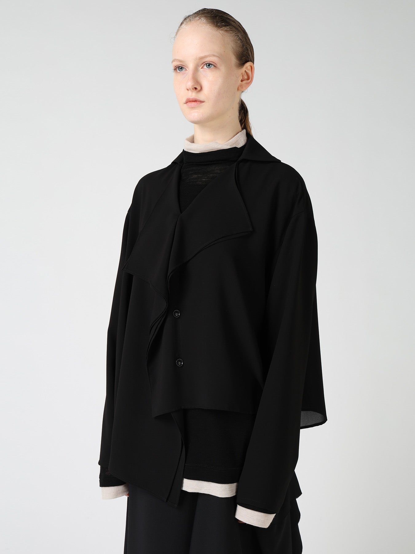 TA/PE GEORGETTE DRAPE BLOUSE