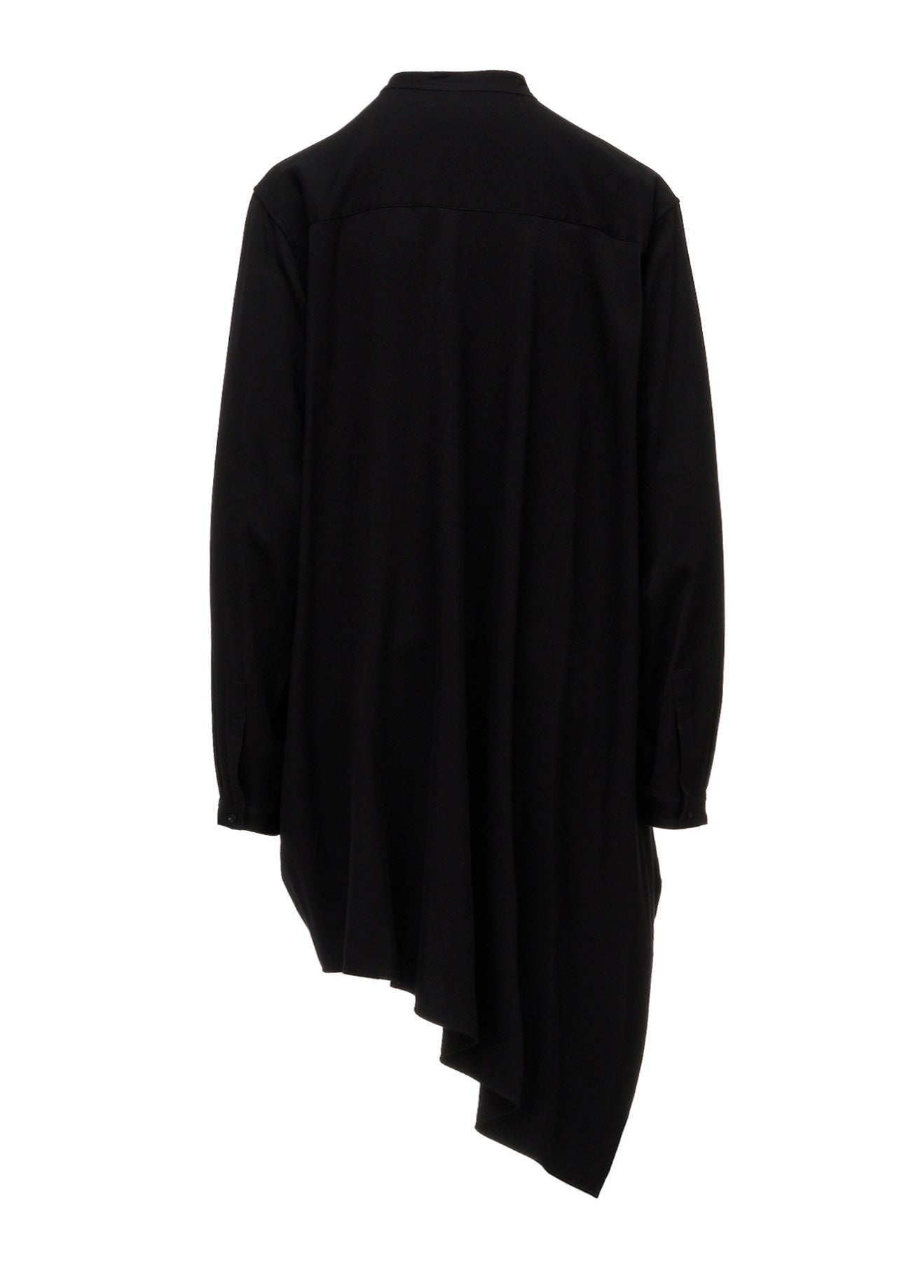 VISCOSE/TRIACETATE BLEND STAND COLLAR ASYMMETRIC BLOUSE