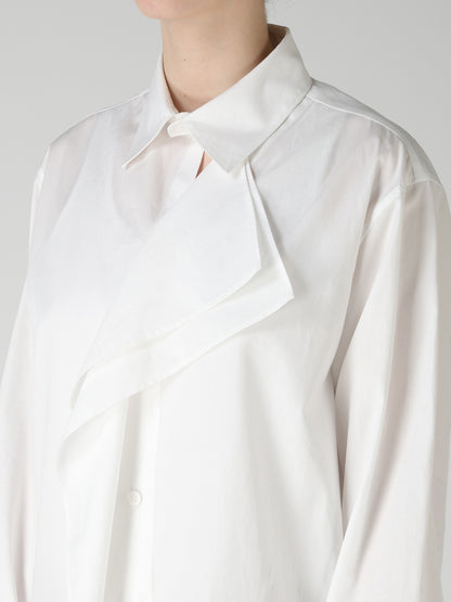 100/2 COTTON BROAD DOUBLE-FRONT GATHERED BLOUSE