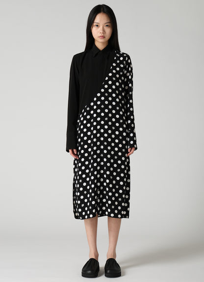 DOT FLOWER PRINT PANEL BLOUSE