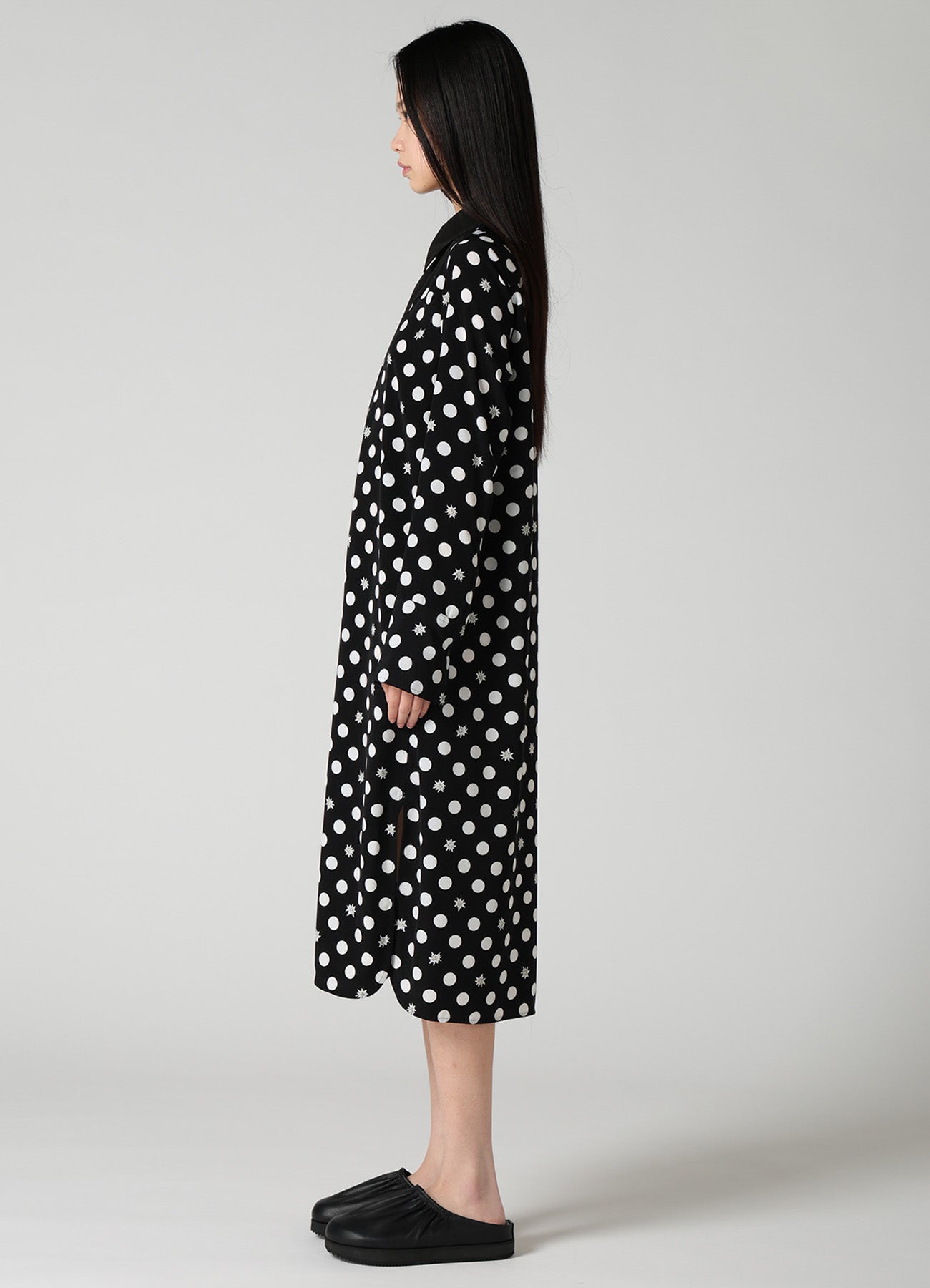 DOT FLOWER PRINT PANEL BLOUSE