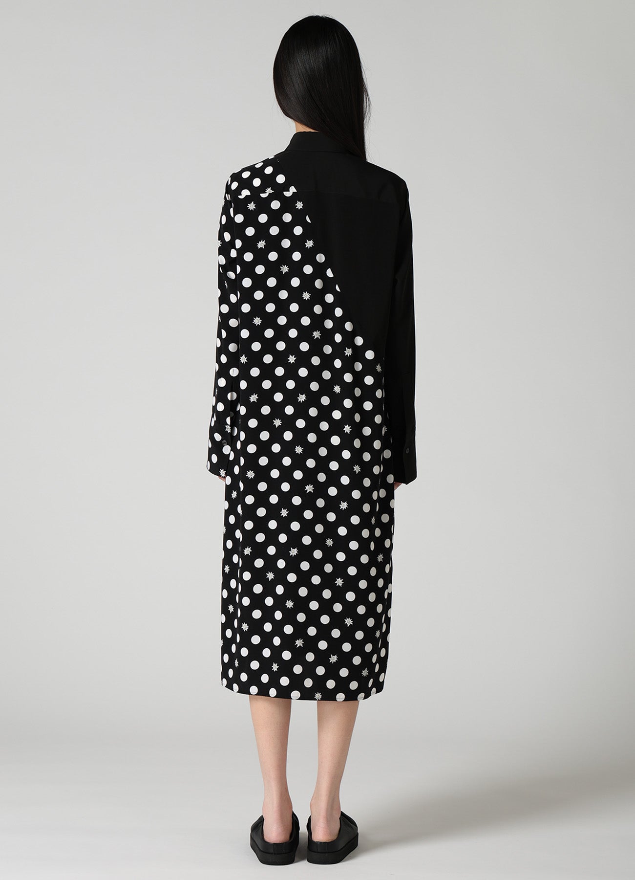 DOT FLOWER PRINT PANEL BLOUSE