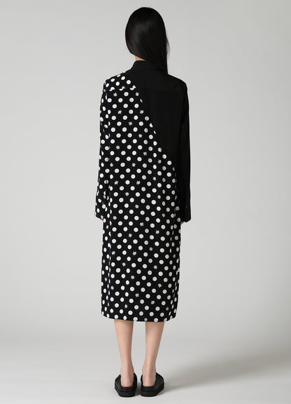 DOT FLOWER PRINT PANEL BLOUSE