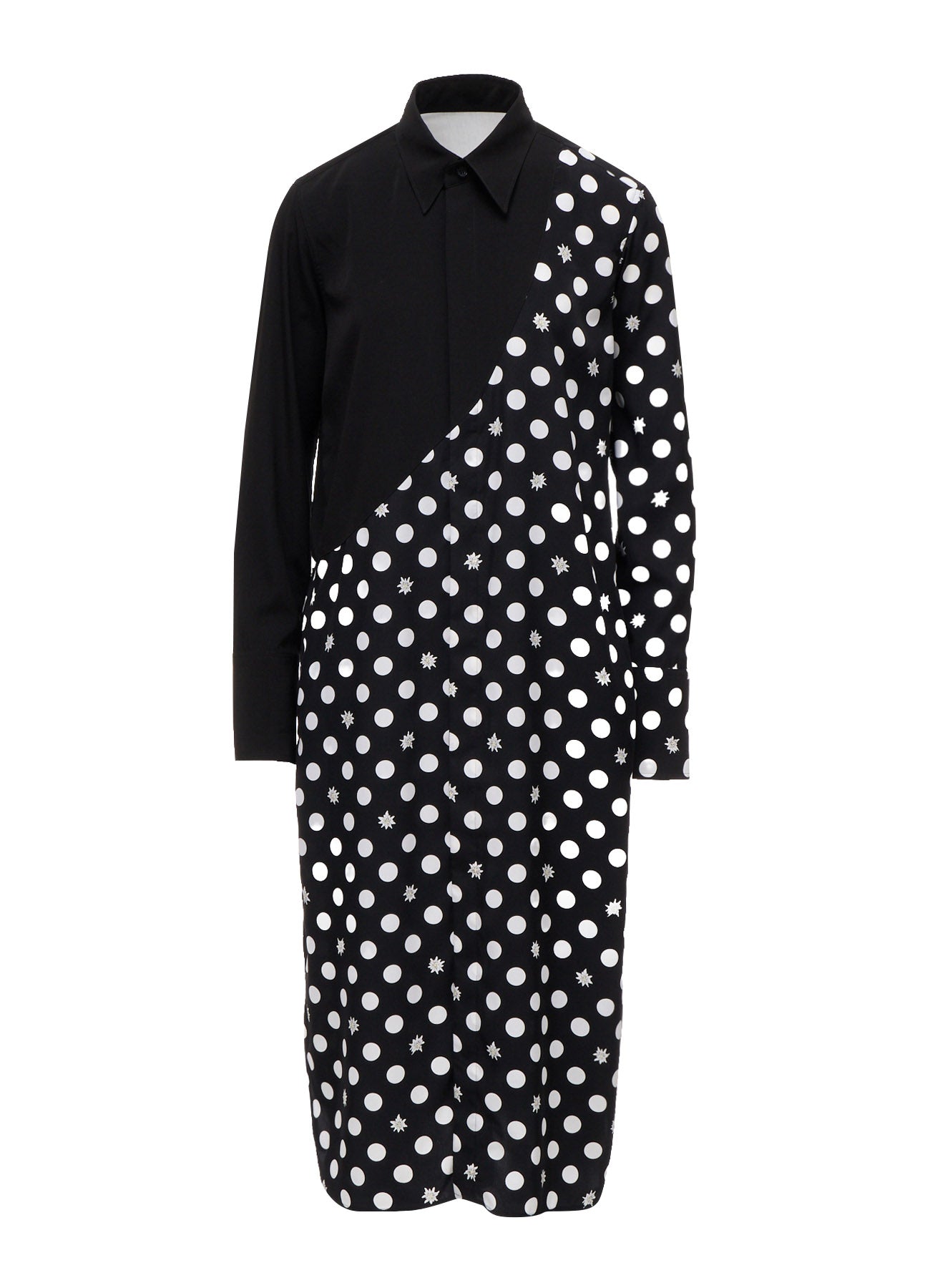 DOT FLOWER PRINT PANEL BLOUSE