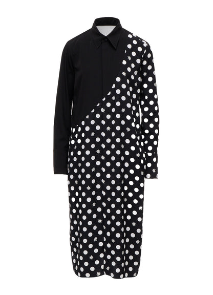 DOT FLOWER PRINT PANEL BLOUSE