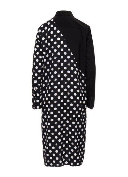 DOT FLOWER PRINT PANEL BLOUSE