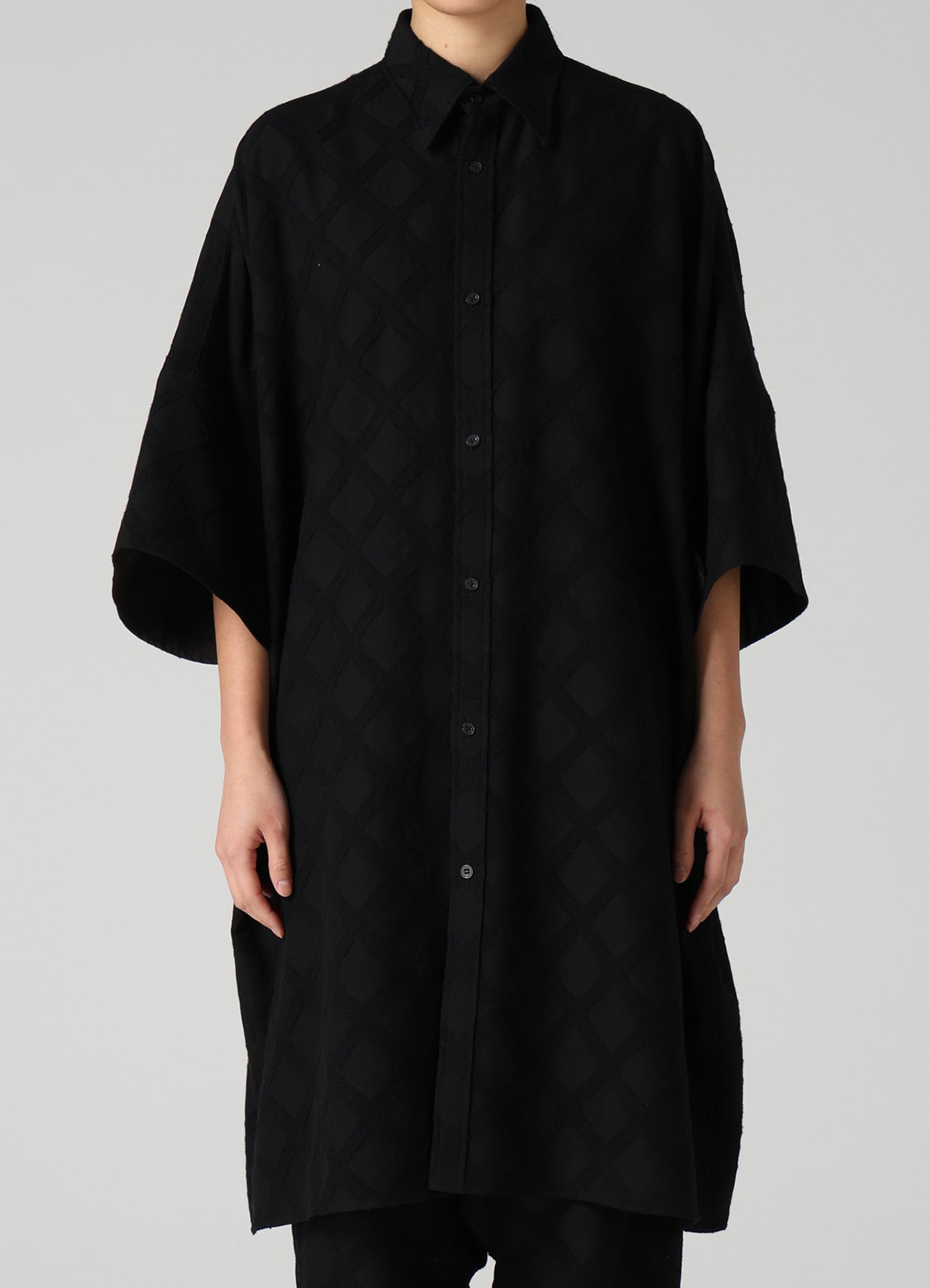 PLAID JACQUARD OVERSIZED BLOUSE