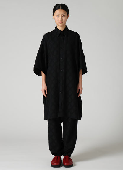 PLAID JACQUARD OVERSIZED BLOUSE