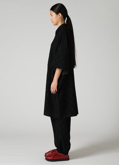 PLAID JACQUARD OVERSIZED BLOUSE