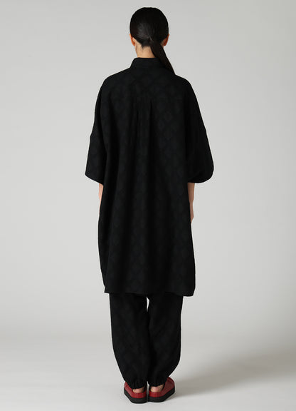PLAID JACQUARD OVERSIZED BLOUSE