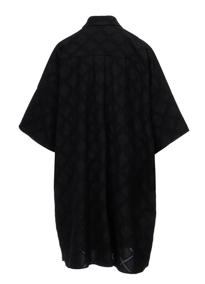 PLAID JACQUARD OVERSIZED BLOUSE