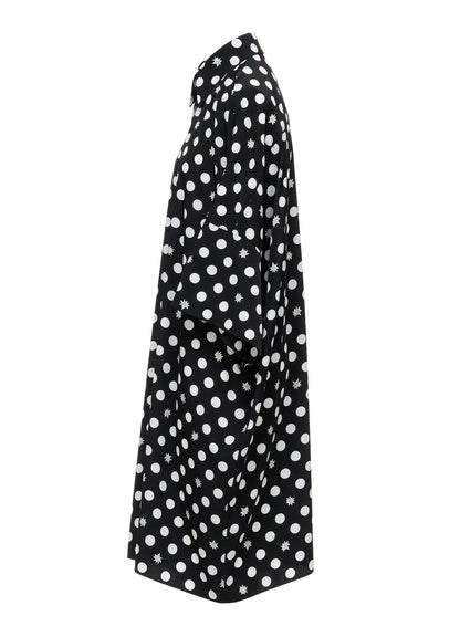 DOT FLOWER PRINT OVERSIZED BLOUSE