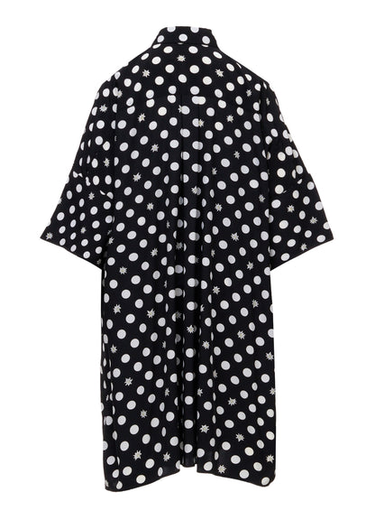 DOT FLOWER PRINT OVERSIZED BLOUSE