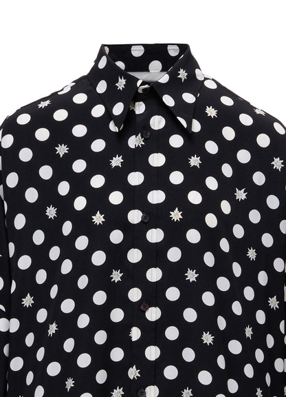DOT FLOWER PRINT OVERSIZED BLOUSE