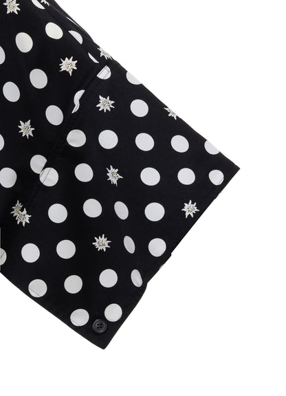 DOT FLOWER PRINT OVERSIZED BLOUSE