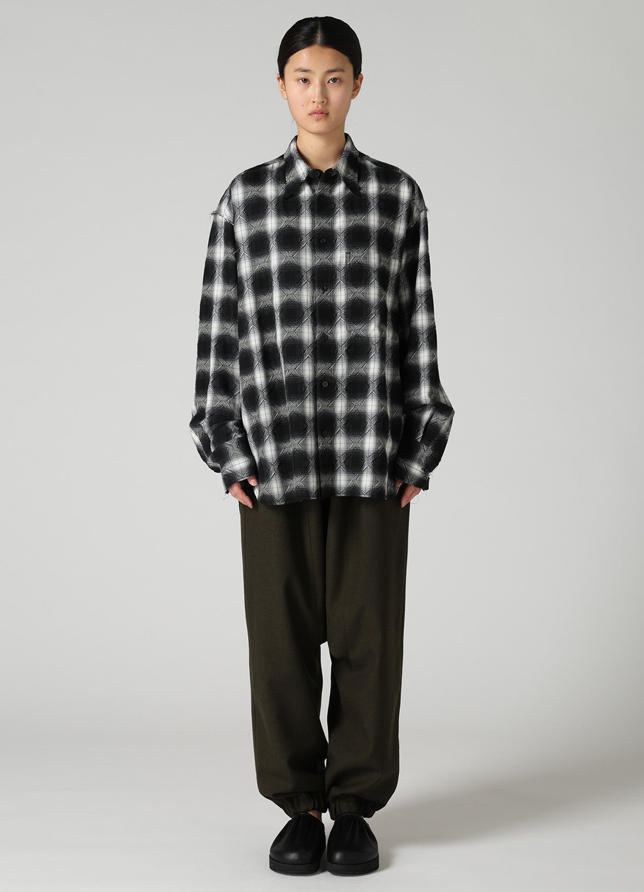 PLAID JACQUARD STAND COLLAR SHIRT – THE SHOP YOHJI YAMAMOTO