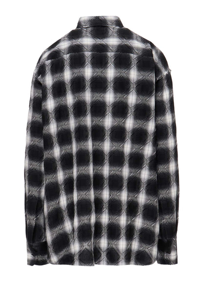 PLAID JACQUARD STAND COLLAR SHIRT